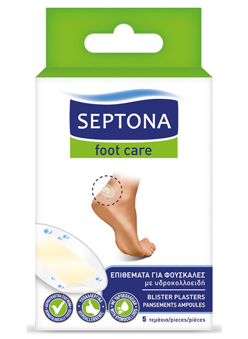 Foot Care Blister Plasters With Hydrocolloids Hypoallergenic & Dermatologically Tested 5Pcs